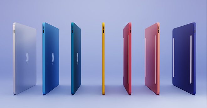 Concept MacBook Air 2022 với viền màn hình siêu mỏng, có “tai thỏ” và nhiều màu sắc cực hấp dẫn