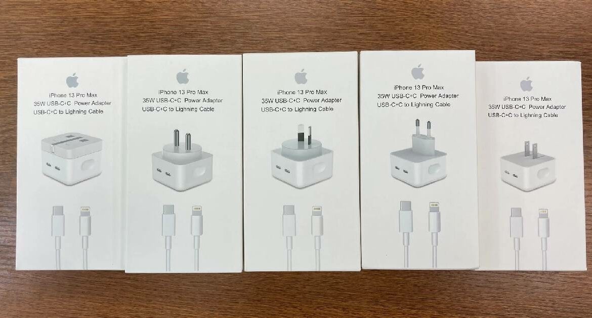 Rò rỉ bao bì bán lẻ cho bộ chuyển đổi nguồn cổng USB-C kép 35W của Apple